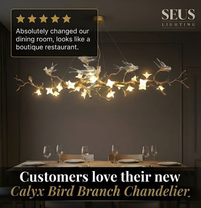 Calyx Bird Branch Chandelier for Dining Room - Copper49.2" (125cm)Warm White 3000Keverlamps