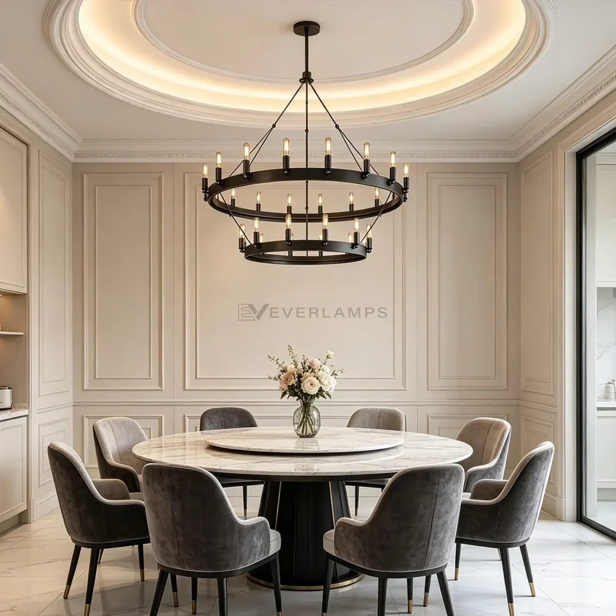 Caminon Vintage 2-Tier Round Chandelier