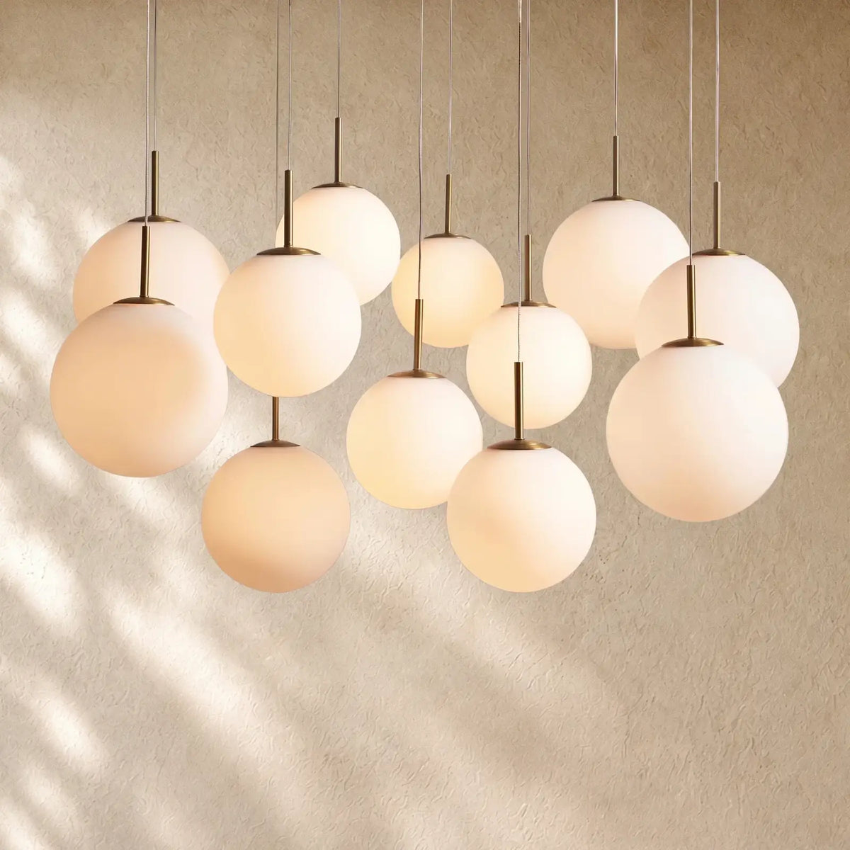 Casenin Round Chandelier - 12-Light 43’’ / Matte Opal