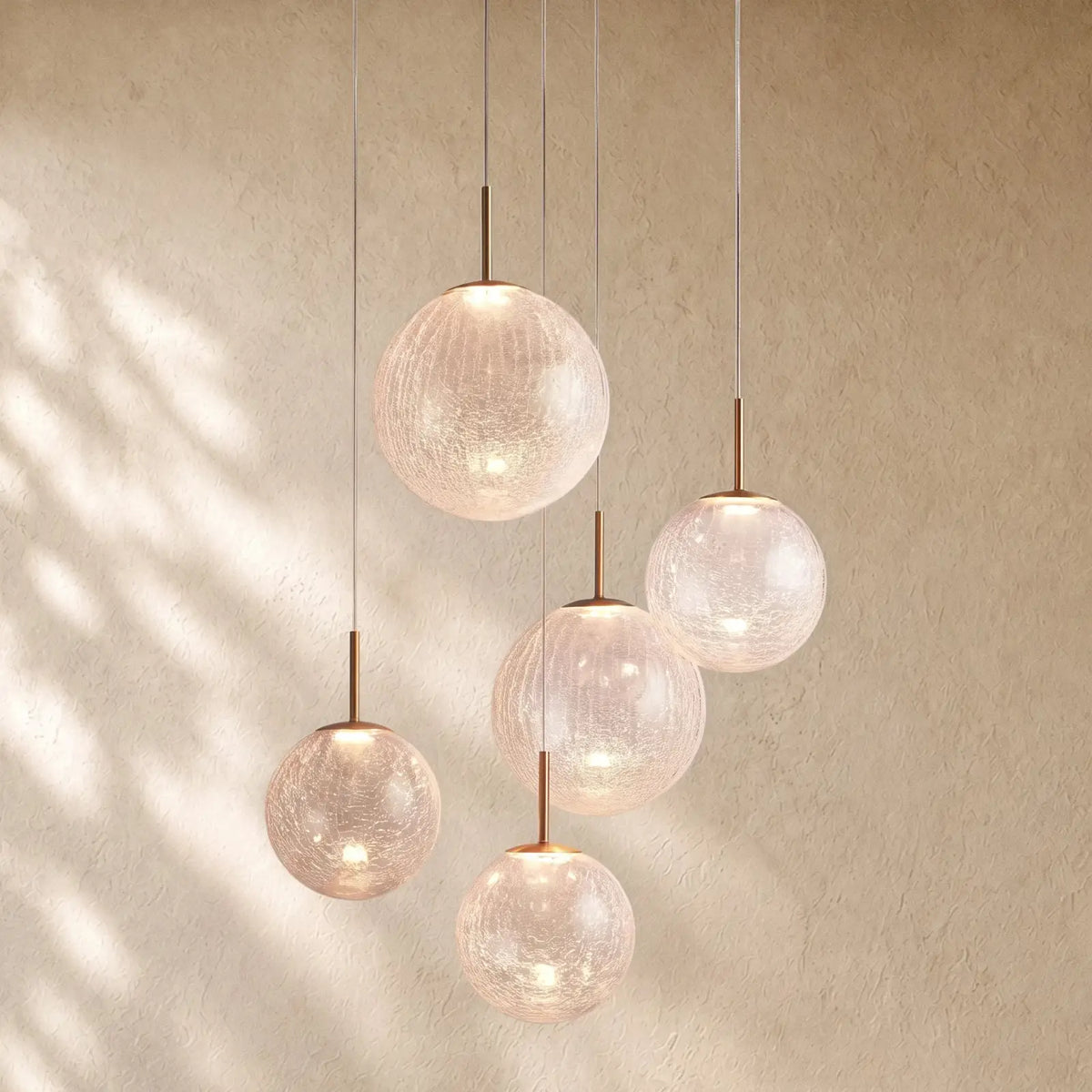 Casenin Round Chandelier - 5-Light 28’’ / Crackle