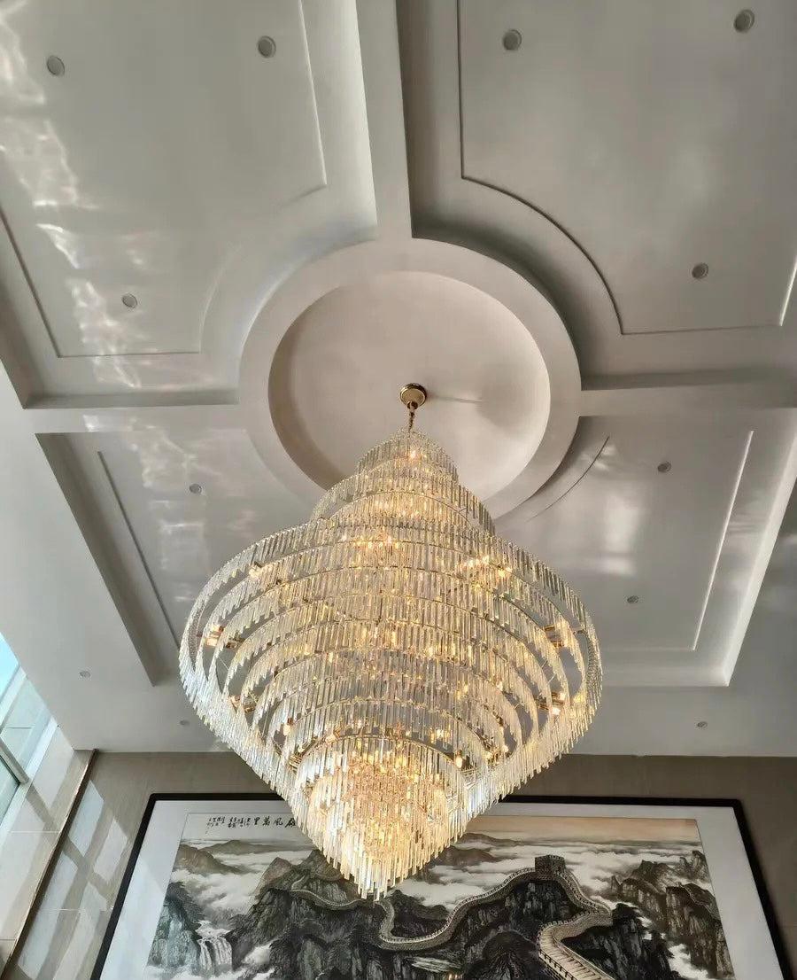 Luxury Multi-tiered Extra Large Crystal Chandelier for Staircase/Foyer/Entryway - Yovalighting