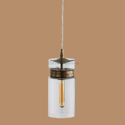 Celia Clear Glass Cylinder Pendant Light