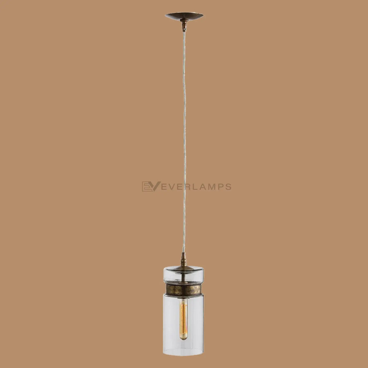Celia Clear Glass Cylinder Pendant Light