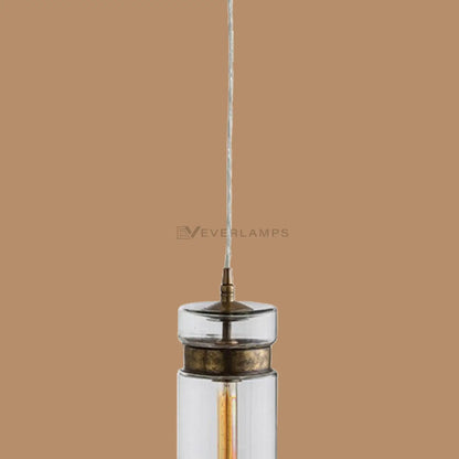 Celia Clear Glass Cylinder Pendant Light