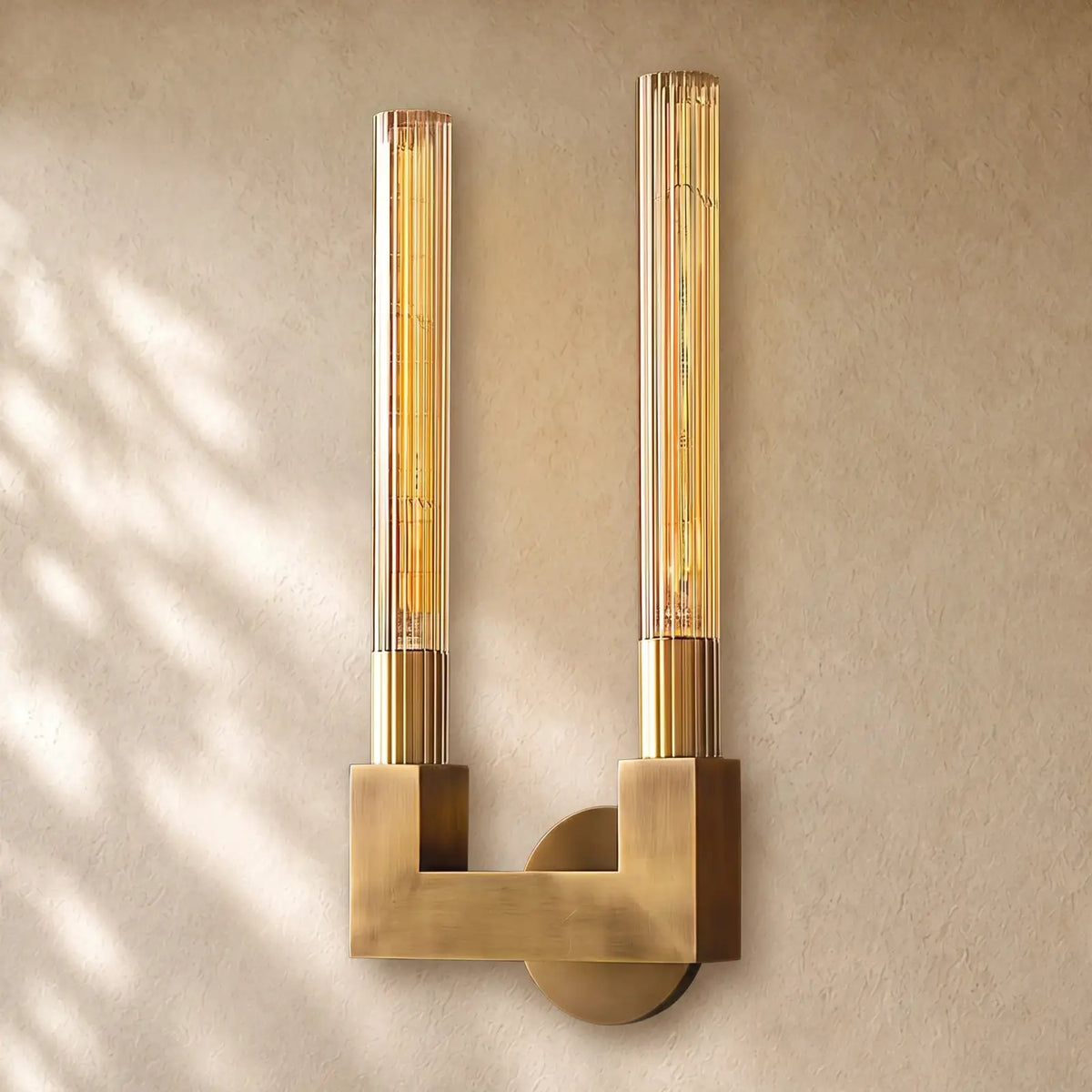 Cennela Candlestick Series Wall Sconce - Double / Lacquered Burnished Brass