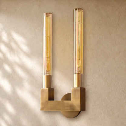 Cennela Candlestick Series Wall Sconce - Double / Lacquered Burnished Brass