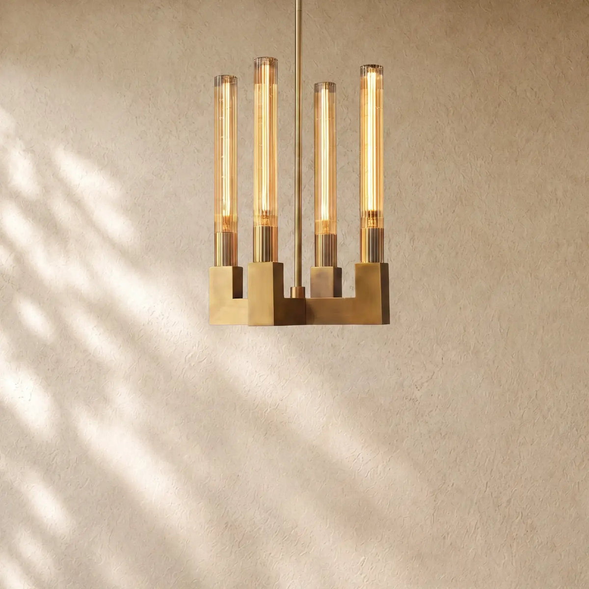 Cennela Glass Pendant - Lacquered Burnished Brass