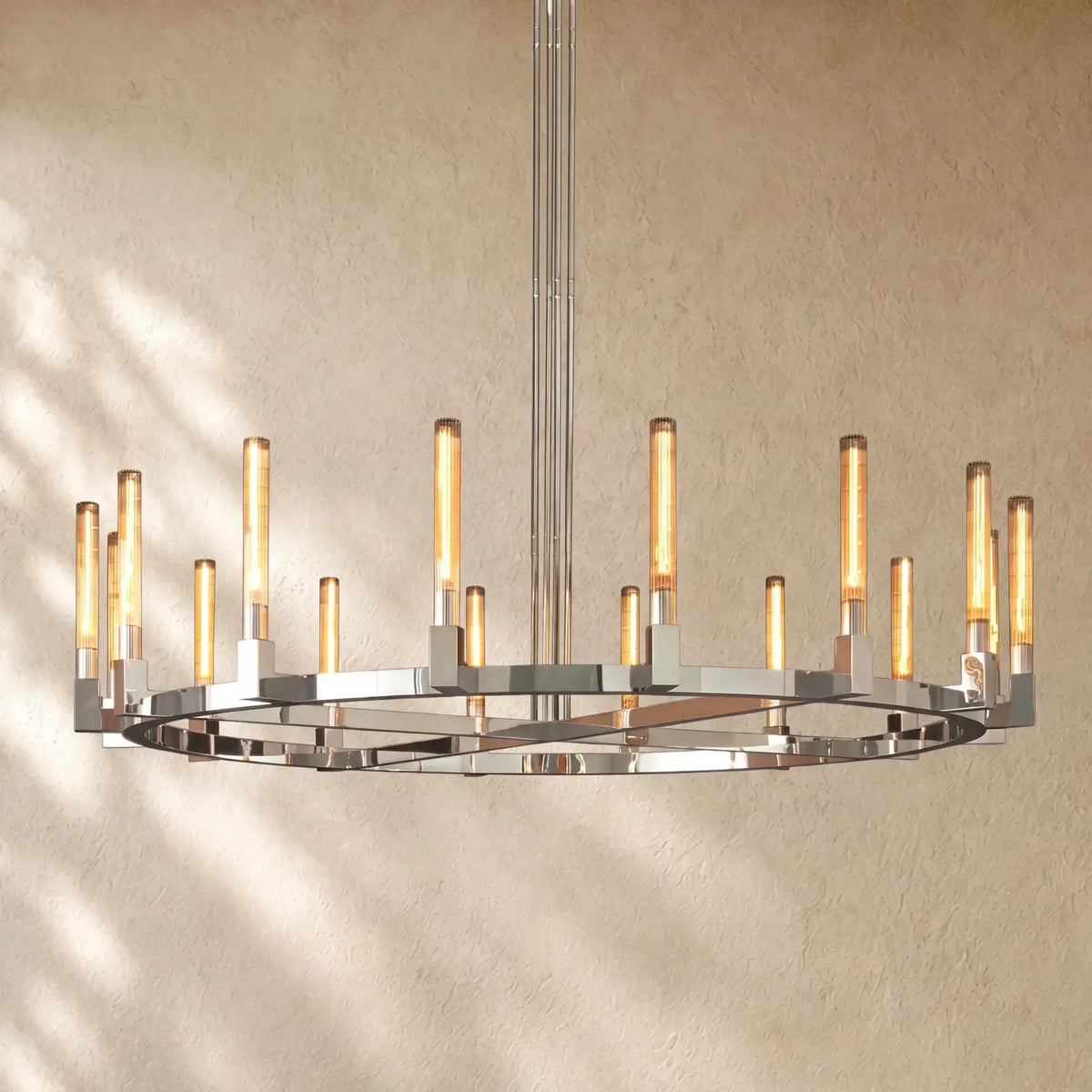 Cennela Round Chandelier 36’’,48’’,60’’,72’’ - 72’’ / Nickle