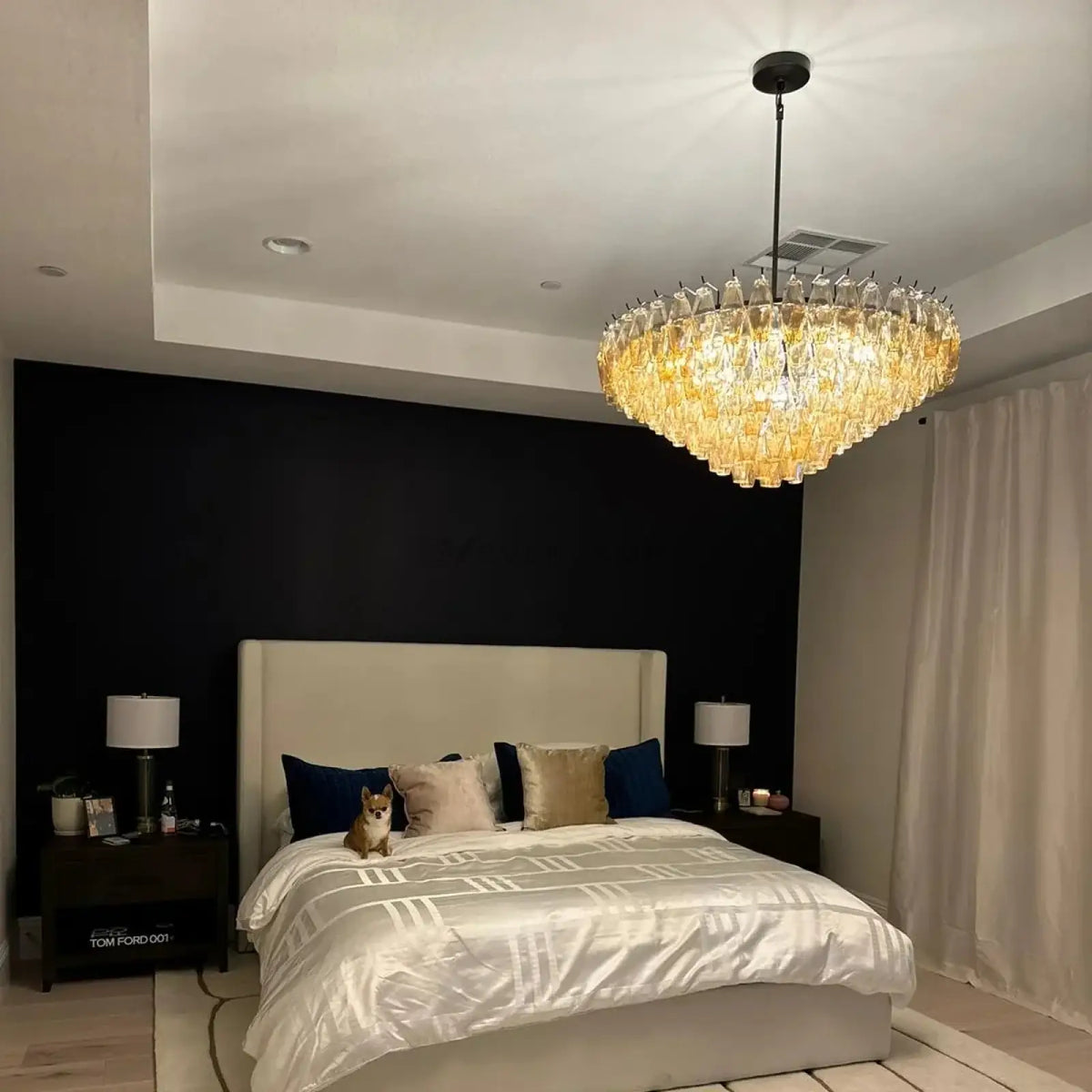 Chiaramn Glass Tiered Round Chandelier
