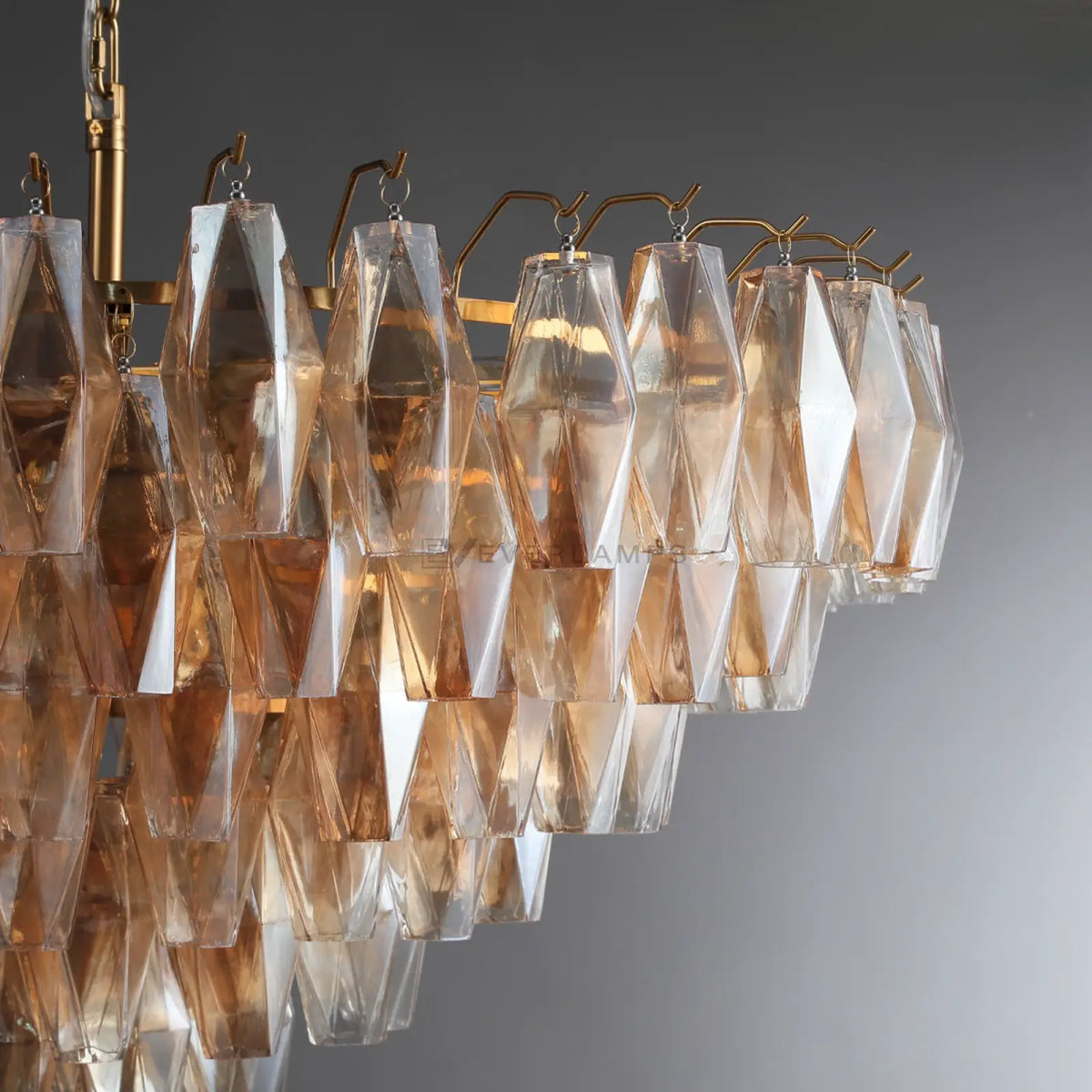 Cyra Glass Tiered Round Chandelier