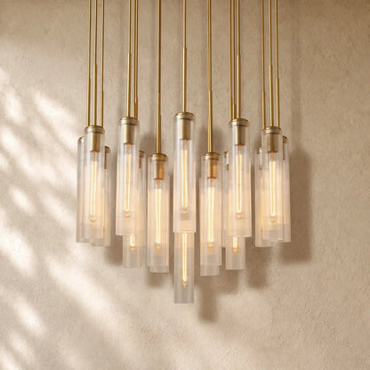 Collane Round Chandelier - 36’’ / Fluted Glass