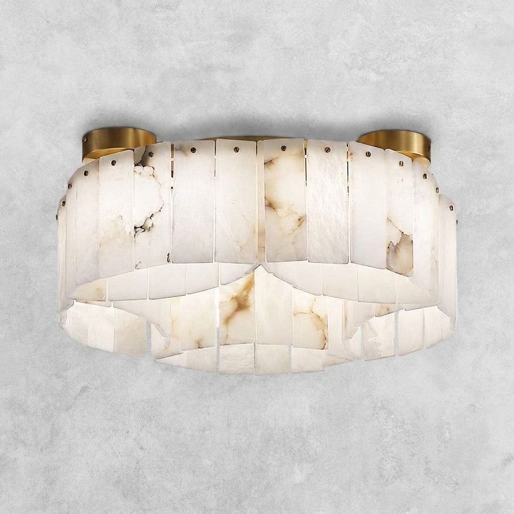 Contemporary Alabaster Flush Mount Ceiling Lamp