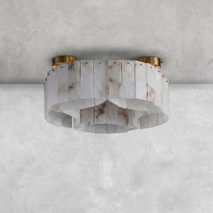Contemporary Alabaster Flush Mount Ceiling Lamp