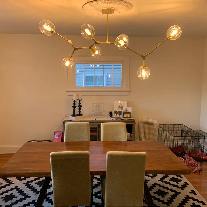 Modern-style Sputnik Glass Branch Chandelier