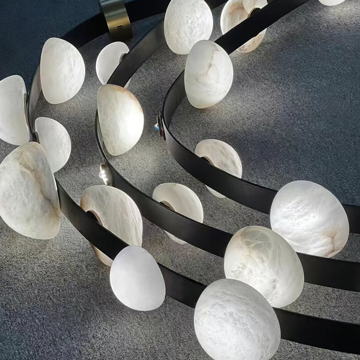 Dew Drops Alabaster Chandelier - L 188cm x H 120cm / L 74″ x H 47.2″Black & WhiteWarm Lighteverlamps