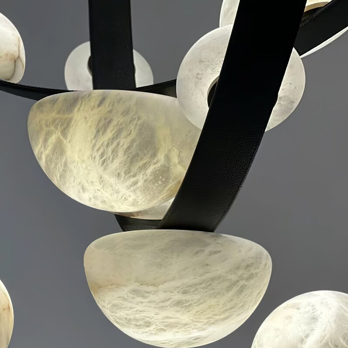 Dew Drops Alabaster Chandelier - L 188cm x H 120cm / L 74″ x H 47.2″Black & WhiteWarm Lighteverlamps