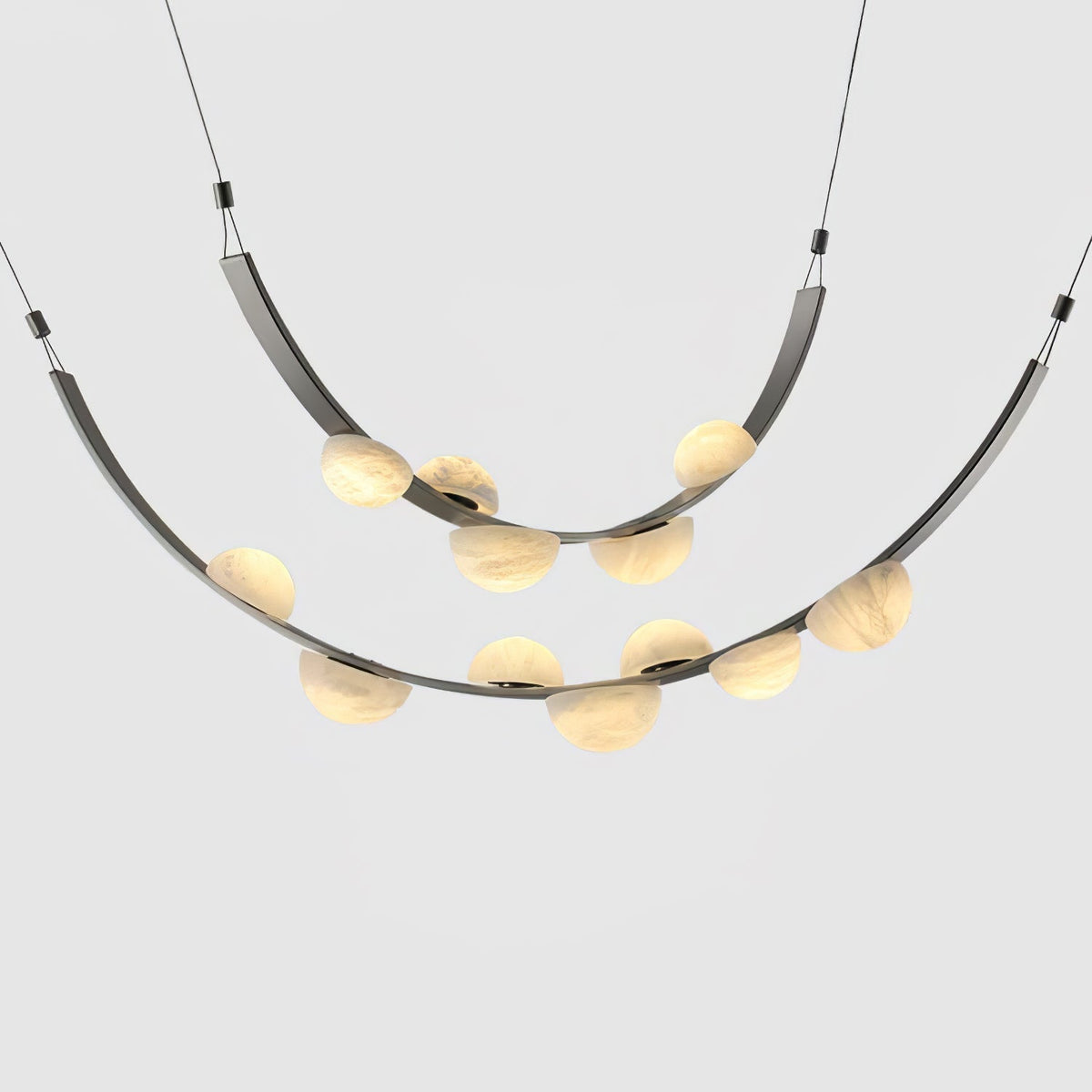 Dew Drops Alabaster Chandelier - L 188cm x H 120cm / L 74″ x H 47.2″Black & WhiteWarm Lighteverlamps