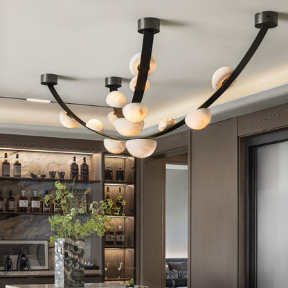 Dew Drops Alabaster Chandelier - L 188cm x H 120cm / L 74″ x H 47.2″Black & WhiteWarm Lighteverlamps