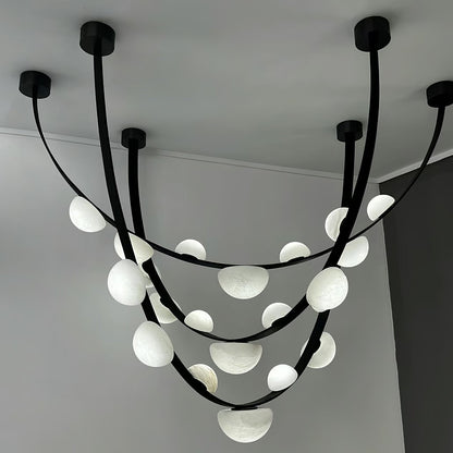 Dew Drops Alabaster Chandelier - L 188cm x H 120cm / L 74″ x H 47.2″Black & WhiteWarm Lighteverlamps
