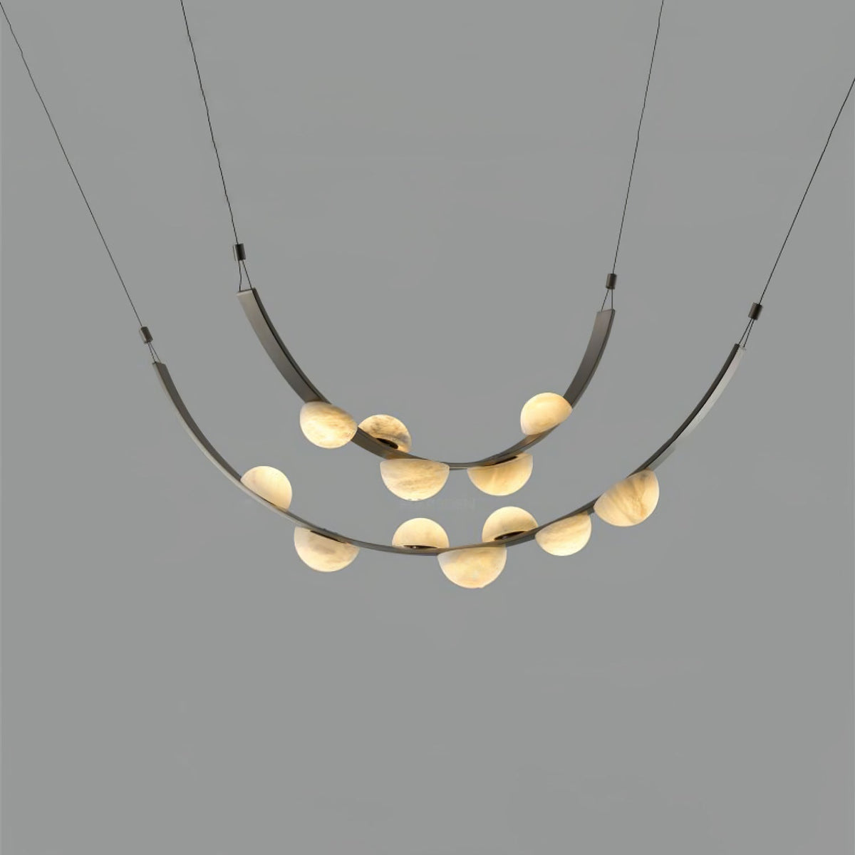 Dew Drops Alabaster Chandelier - L 188cm x H 120cm / L 74″ x H 47.2″Black & WhiteWarm Lighteverlamps