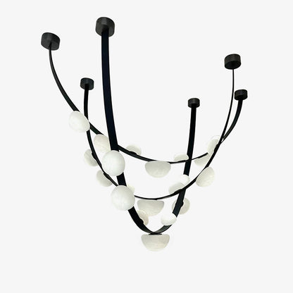 Dew Drops Alabaster Chandelier - L 188cm x H 120cm / L 74″ x H 47.2″Black & WhiteWarm Lighteverlamps