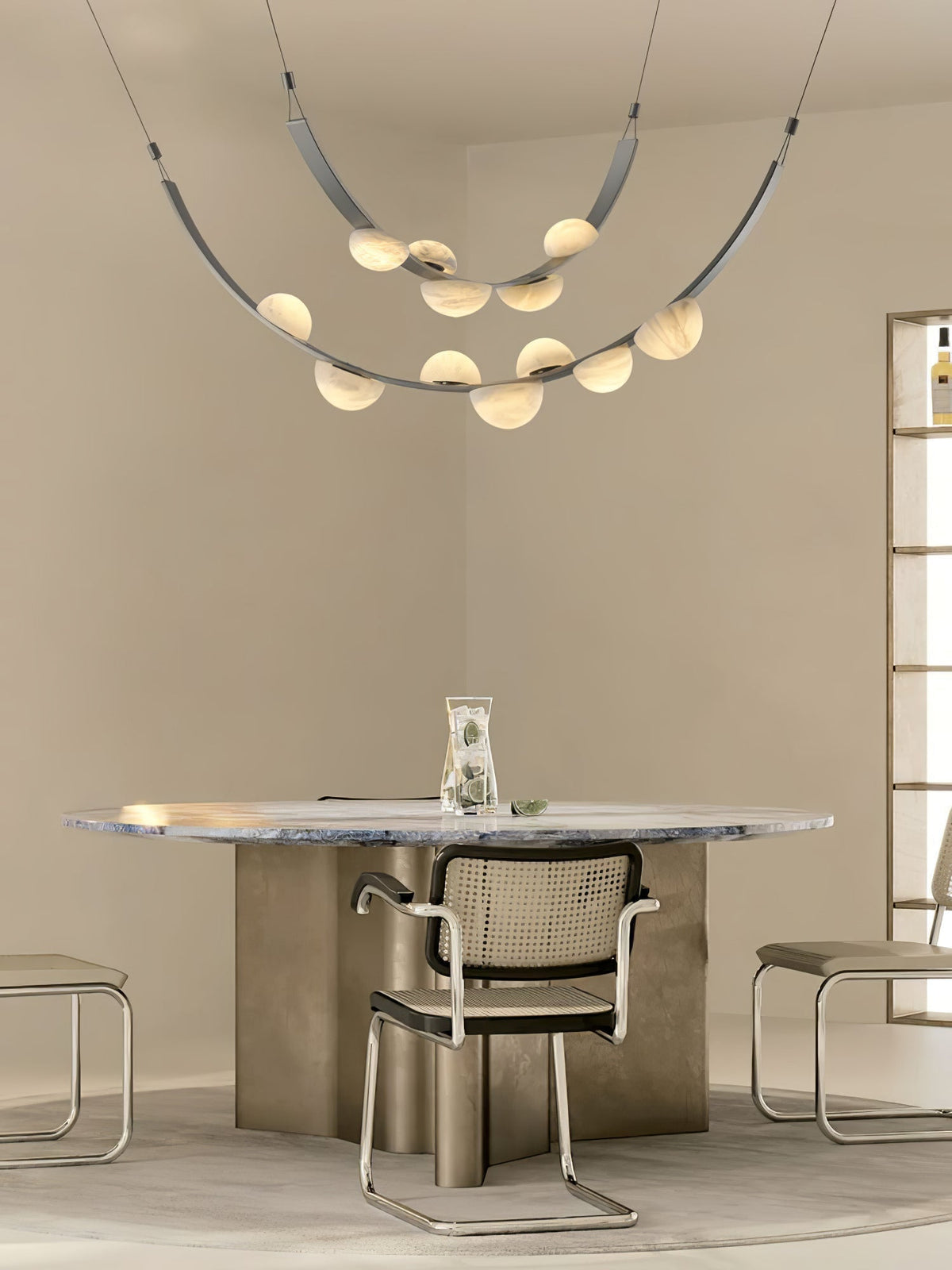 Dew Drops Alabaster Chandelier - L 188cm x H 120cm / L 74″ x H 47.2″Black & WhiteWarm Lighteverlamps