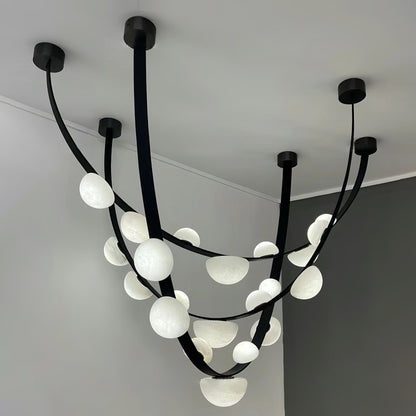 Dew Drops Alabaster Chandelier - L 188cm x H 120cm / L 74″ x H 47.2″Black & WhiteWarm Lighteverlamps