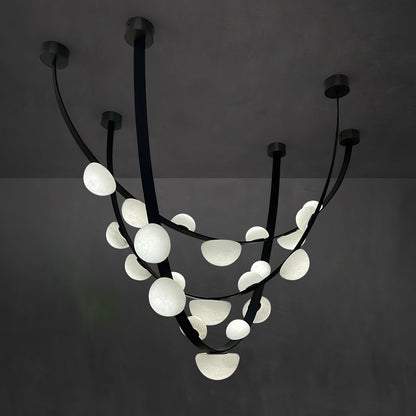 Dew Drops Alabaster Chandelier - L 188cm x H 120cm / L 74″ x H 47.2″Black & WhiteWarm Lighteverlamps