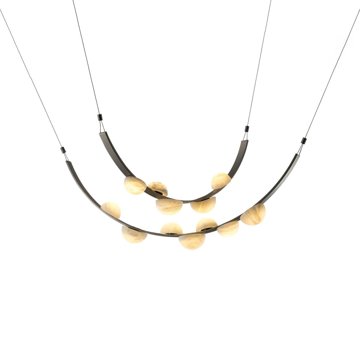Dew Drops Alabaster Chandelier - L 188cm x H 120cm / L 74″ x H 47.2″Black & WhiteWarm Lighteverlamps