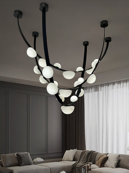 Dew Drops Alabaster Chandelier - L 188cm x H 120cm / L 74″ x H 47.2″Black & WhiteWarm Lighteverlamps