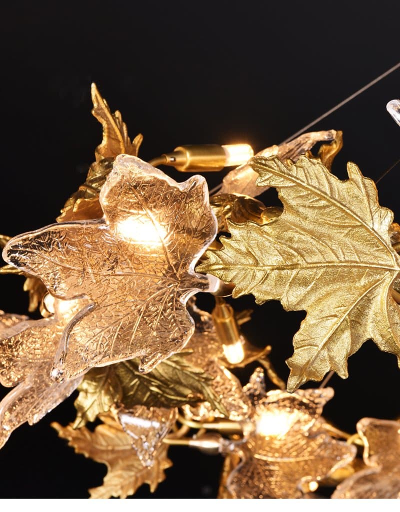 Branch Maple Leaf Crystal Chandelier
