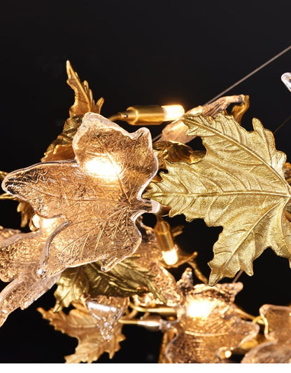 Branch Maple Leaf Crystal Chandelier