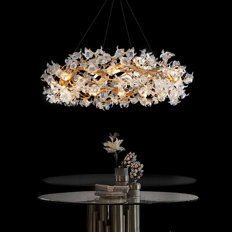 Branch Petal Crystal Round Chandelier