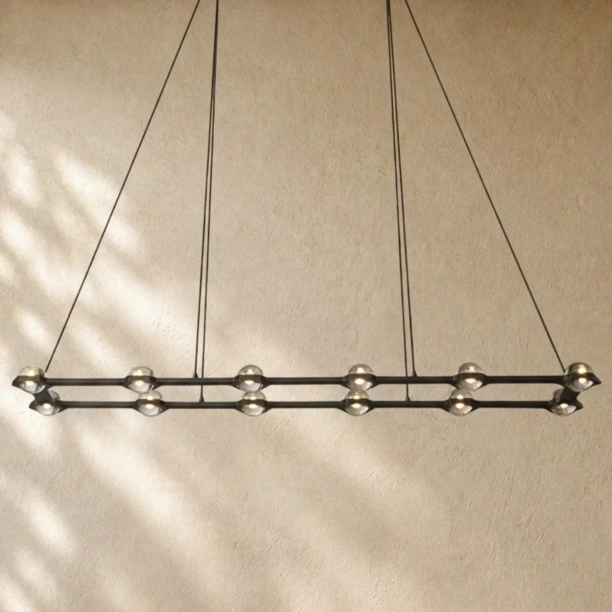 Ecletant Rectangular Chandelier - Matte Black / 72’’