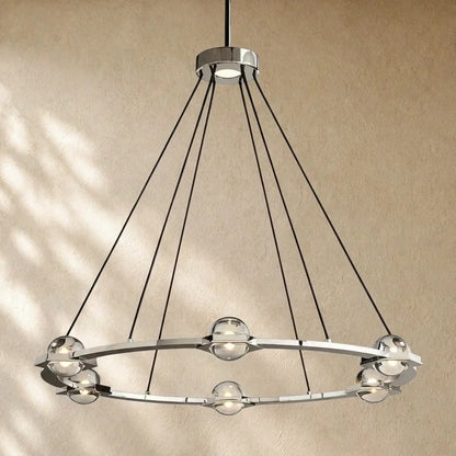 Ecletant Round Chandelier - Polished Nickel / 36’’