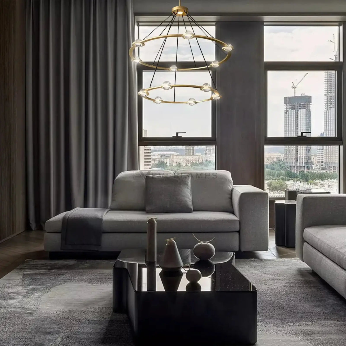 Ecletant Two-Tier Round Chandelier