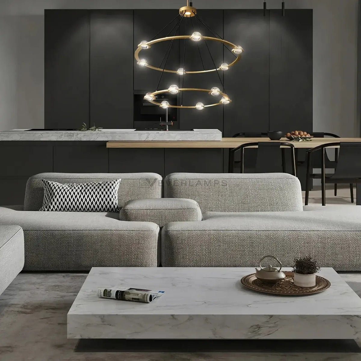 Ecletant Two-Tier Round Chandelier