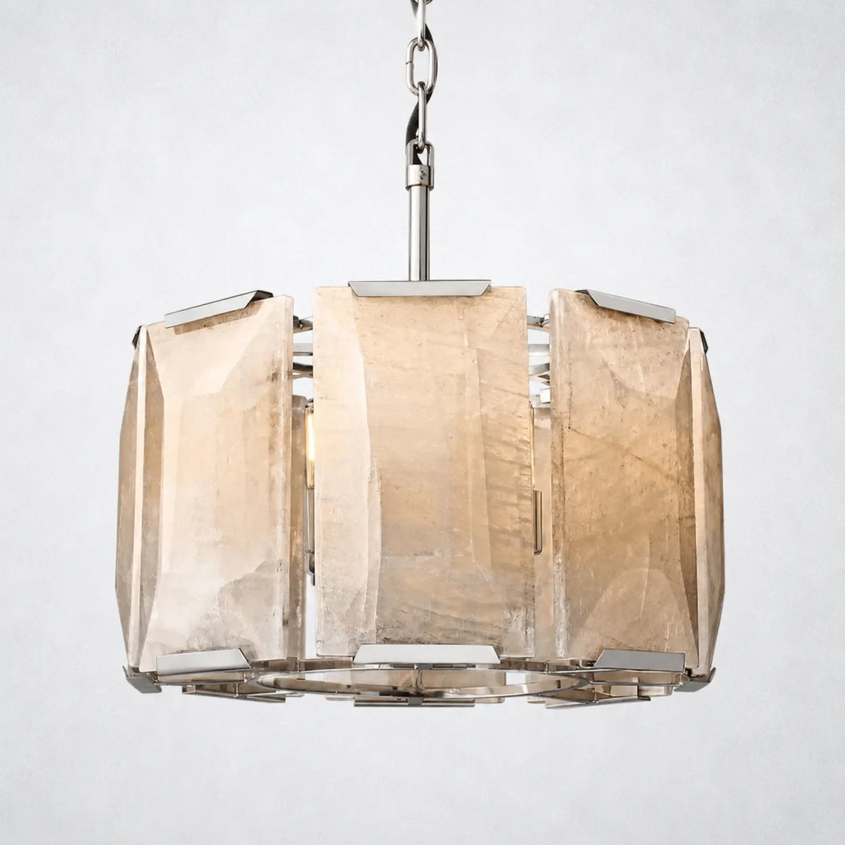 Ellington Alabaster Round Chandelier 19’’ - Polished Nickel - Chandelier