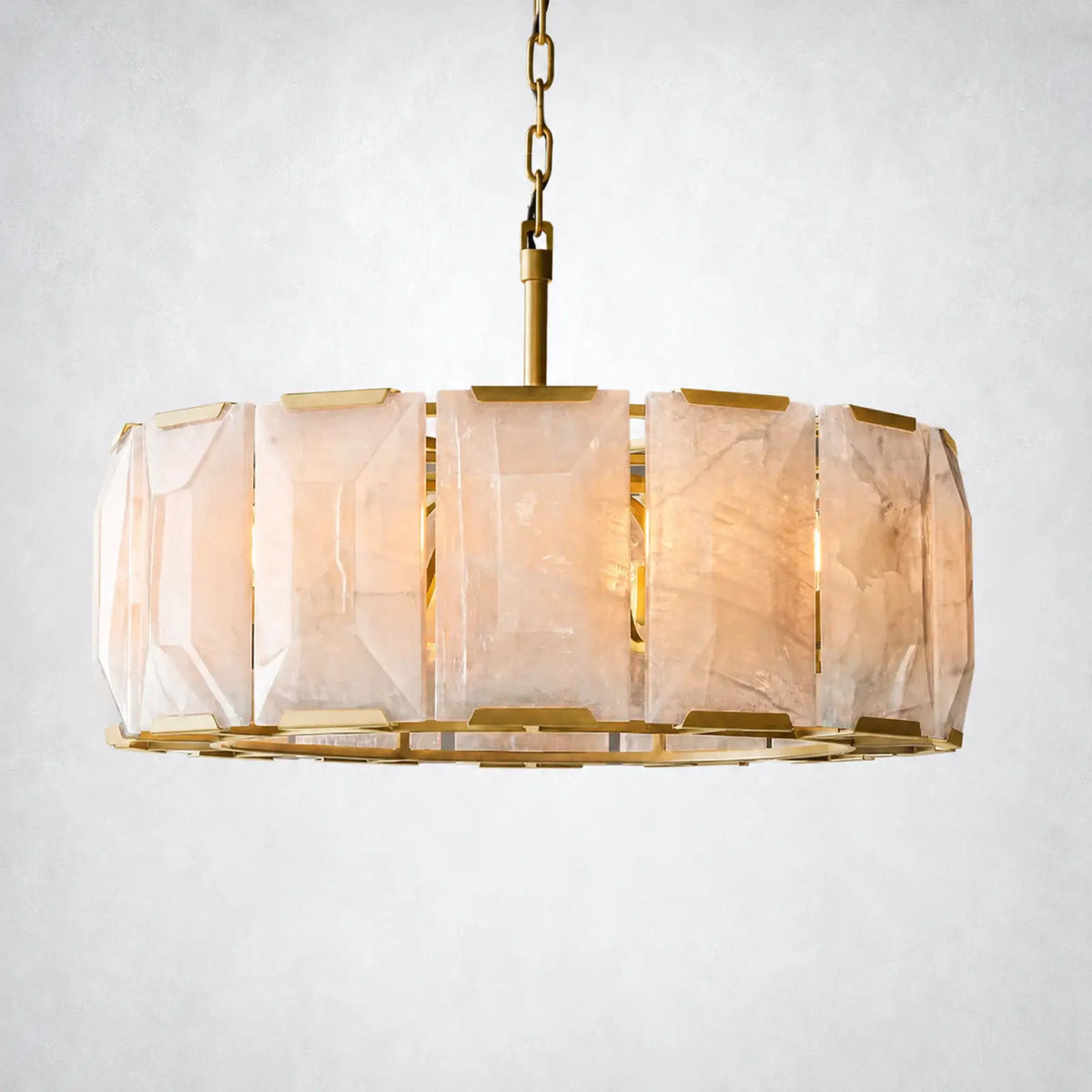 Ellington Alabaster Round Chandelier 31’’ - Lacquered Brass - Chandelier