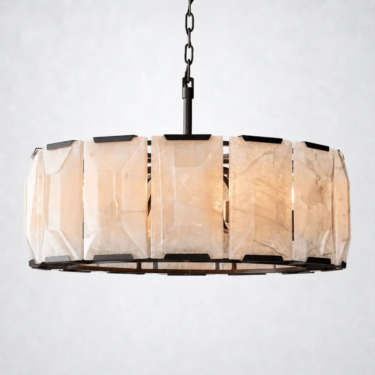 Ellington Alabaster Round Chandelier 31’’ - Matte Black - Chandelier