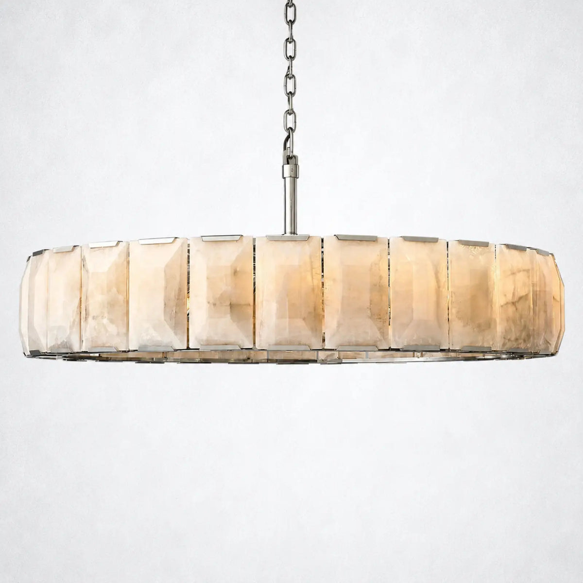 Ellington Alabaster Round Chandelier 60’’ - Polished Nickel - Chandelier