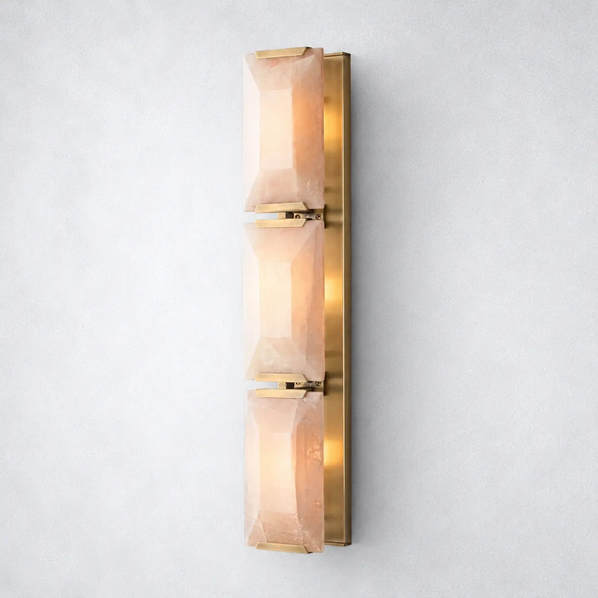 Ellington Alabaster Triple Sconce - Lacquered Brass - Wall Sconce