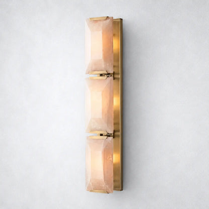Ellington Alabaster Triple Sconce - Lacquered Brass - Wall Sconce