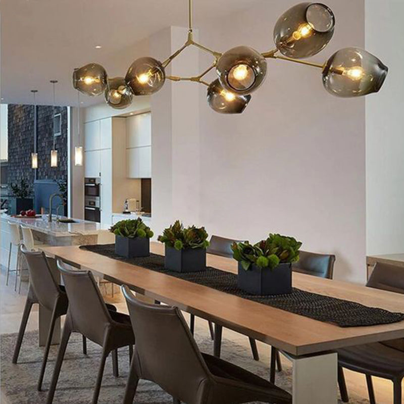 Modern-style Sputnik Glass Branch Chandelier