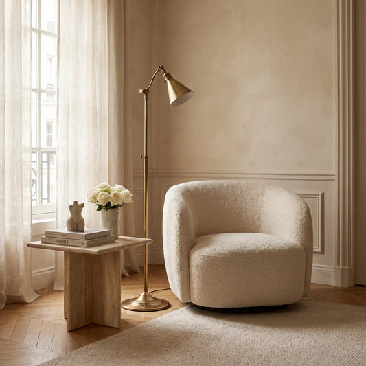 Arden Adjustable Brass Reading Floor Lamp