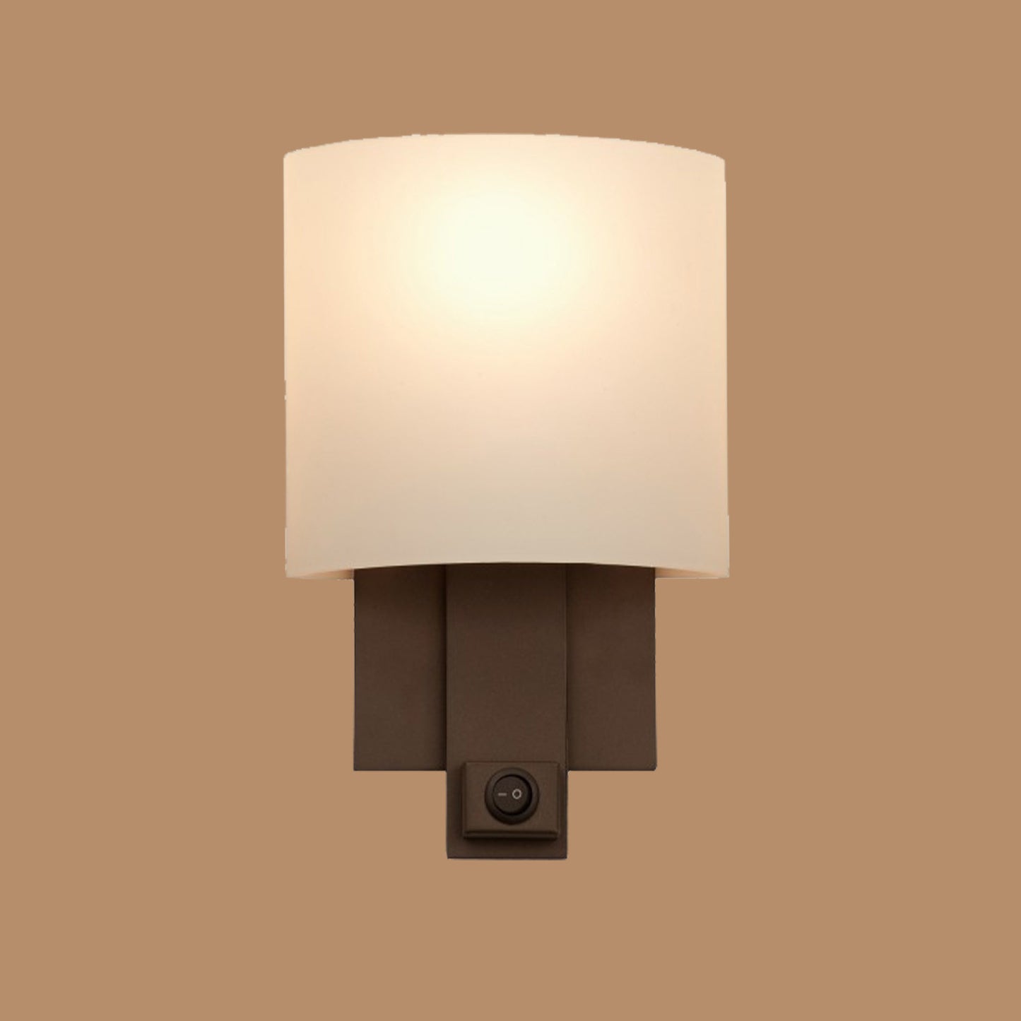 Calder Dark Bronze Wall Sconce with Switch and Fabric Shade