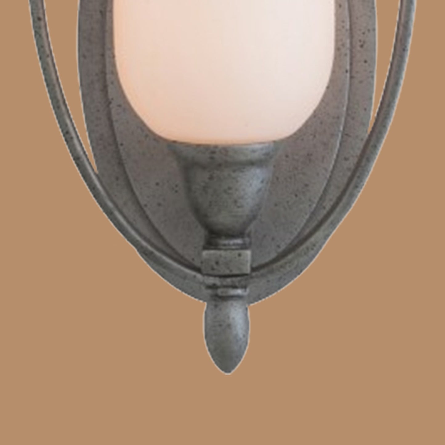 Elara Aged Iron Oval Wall Sconce with Opal Acrylic Shade