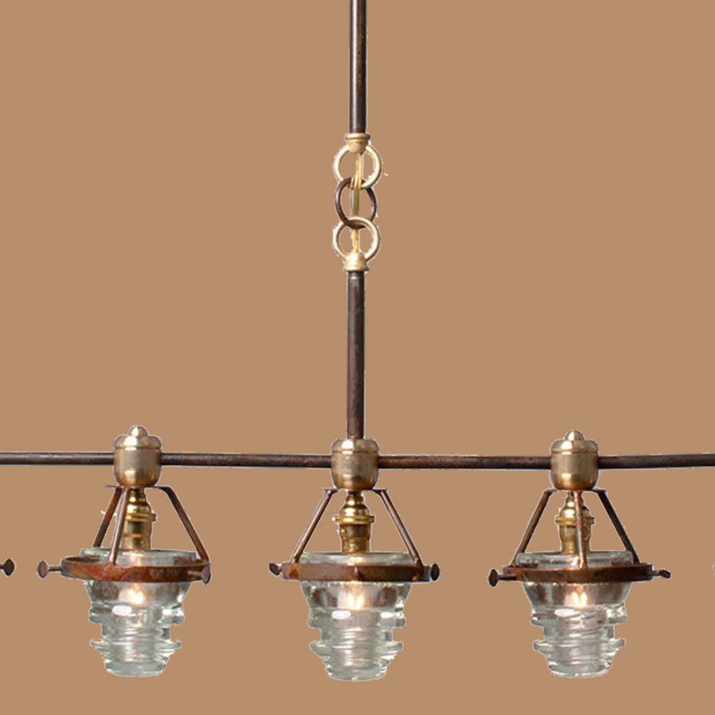 Hartwell 5-Light Ribbed Glass Linear Chandelier