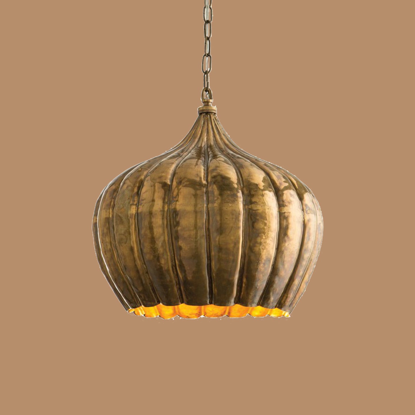 Ridgewell Ribbed Onion-Dome Pendant Light