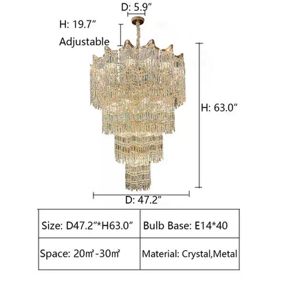 Extra Large Luxury Multi-tiered Crystal Chandelier